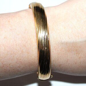 Veronese Gold Tone Sterling Silver Hollow Bangle Bracelet 20 Grams